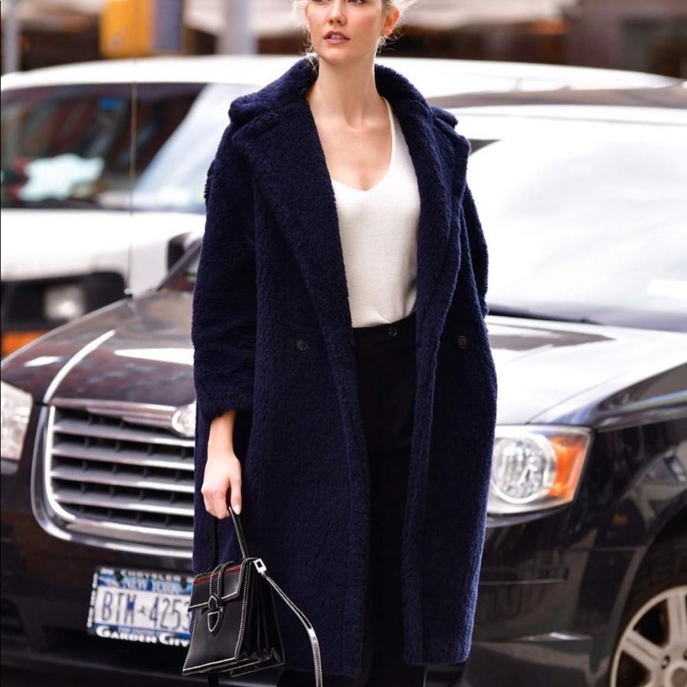 Ducie London Navy Tess Teddy Coat